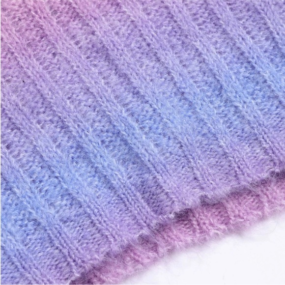 CIDER Wool-blend Gradient Striped Bell Sleeve Sweater - Picture 5 of 7